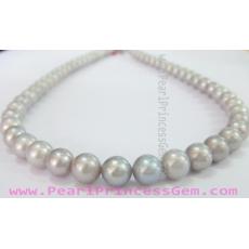 Mid-length Grey Pearl Necklace: สร้อยไข่มุกเม็ดใหญ่ ขนาด 6 มม