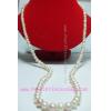 Long, Round Pink and White Pearl Necklace: สร้อยคอมุกเม็ดกลมใหญ่ ขนาด6 mm