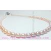 Mid-Length Multicolor Oval Shape Pearl necklace: สร้อยไข่มุกทรงรี 3 สี