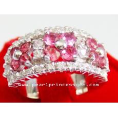 Pink Tourmarine Ring : แหวนพลอยชมพูประดับเพชร