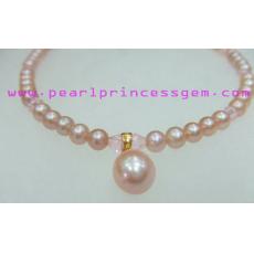 Pink Pearl Necklace : สร้อยคอไข่มุกแท้สีชมพู