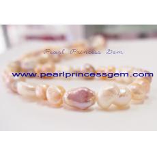 Barouqe Multiclor Pearl Necklace: สร้อยคอไข่มุกทรงบาร็อกสามสี