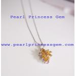 Yellow sapphire Necklace:สร้อยคอพร้อมจี้ประดับพลอยบุษราคัม
