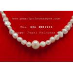 Mini Barouqe White Pearl Necklace:สร้อยคอไข่มุกแท้ทรงธรรมชาติ