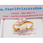 Pearl Rings:แหวนประดับไข่มุก3เม็ด(YG)