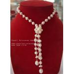 Long White Pearl Necklace:สร้อยไข่มุกแบบห้อยยาวตุ้งติ้ง