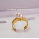Classic Style Pearl Ring: แหวนไข่มุกทรงเรียบหรู(YG)