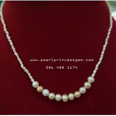 Natural Feel Pearl Necklace:สร้อยคอไข่มุกแท้รูปทรงธรรมชาติ