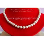 Small Perfect Round Pearl Necklace:สร้อยคอไข่มุกสีขาวเม็ดเล็กผิวสวย