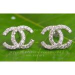 CZ Diamond Earrings : ต่างหูลาย Chanel งานเงินประดับเพชรสวิส