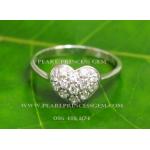 CZ Diamond Ring : แหวนลายหัวใจ งานเงินประดับเพชรสวิส