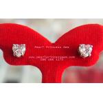 CZ Diamond Heart Earrings:ต่างหูหัวใจงานเงินประดับเพชรสวิส