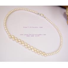 Coin Pearl Necklace:สร้อยคอไข่มุกแท้แบบแบนขนาบกลม