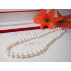 White Pearl necklace:สร้อยคอไข่มุกแท้สีขาวออร่าขาว