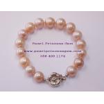 Round,8-9mm Pink Pearl Bracelet:สร้อยข้อมือไข่มุกแท้สีชมพู