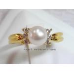 Classic Style White Pearl Ring:แหวนไข่มุกแบบคลาสสิก(YG)