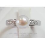 Classic Style Pearl Ring: แหวนไข่มุกทรงเรียบหรู(WG)