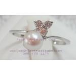 Cute Style White Pearl Ring:แหวนไข่มุกแบบเรียบหรู(WG)