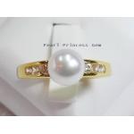 Classic Style Pearl Ring: แหวนไข่มุกทรงเรียบหรู(YG)