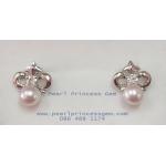 Pearl Earrings:ต่างหูไข่มุกแท้แบบทับ(WG)