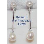 Pearl Earrings:ต่างหูไข่มุกแท้แบบห้อยยาว