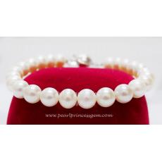 Perfect Round White Pearl Bracelet:สร้อยข้อมือไข่มุกแท้เม็ดกลมวาว(6มม.)