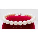 Perfect Round White Pearl Bracelet:สร้อยข้อมือไข่มุกแท้เม็ดกลมวาว(6มม.)