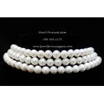 Triple Strands White Pearl Necklace:สร้อยคอไข่มุกแท้แบบสามสาย