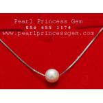 Pearl Silver Necklace:สร้อยคอไข่มุกแท้บนตัวเรือนเงินแท้925(18นิ้ว)