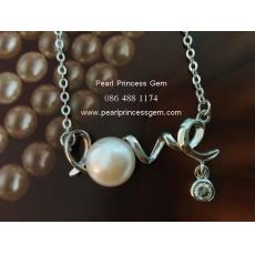 Pearl Pendant Necklace:สร้อยคอประดับจี้ไข่มุกแท้(LOVE)