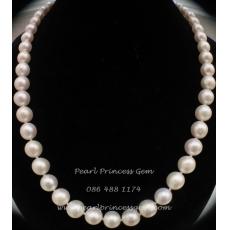Round White Pearl Necklace:สร้อยคอไข่มุกเม็ดกลมสีขาวความวาวดีเยี่ยม