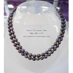 Double Strands Black Pearl Necklace:สร้อยคอไข่มุกดำแท้เส้นคู่