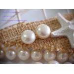 10 mm White Pearl Necklace:สร้อยคอไข่มุกแท้ขนาดใหญ่ ฟรีต่างหู