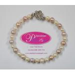 Pink and White Pearl Bracelet:สร้อยข้อมือไข่มุกแท้สีขาวสลับชมพู