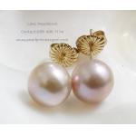 Pink Pearl Stud Earrings14kG:ต่างหูไข่มุกเม็ดเดี่ยวสีชมพู 8.5-9มม.(ตัวเรือนทองแท้)