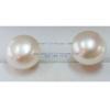 White Pearl Stud Earrings : ต่างหูไข่มุกแท้แบบเรียบ(8มม.-YG)