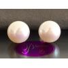 Special White Pearl Stud Earrings: ต่างหูไข่มุกแท้สีขาวเงาชมพู 10.5มม.(WG)