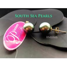  Super Peacock Pearls Earrings: ต่างหูไข่มุกเซาท์ซีสีเขียว