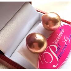 ต่างหูไข่มุกริปเปิ้ล : Ripple Pearls , Pink Gold Color