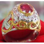 Ruby Ring : แหวนทับทิมประดับเพชรฉลุลาย