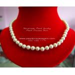 Mid Size Pearl Necklace:สร้อยคอไข่มุกแท้เม็ดขนาดกลางผิวสวย