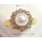Lotus Pearl Ring:แหวนไข่มุกดอกบัวบาน(YG)