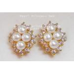 Bouquet Pearl Earrings: ต่างหูไข่มุกแท้ช่อมาลี(ตัวเรือนแบบอย่างดี)