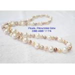Long Multicolor Pearl Necklace:สร้อยคอไข่มุกแท้แบบสวมยาวหลากสี