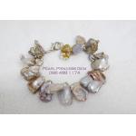 Purple Barouqe Pearl Bracelet:สร้อยข้อมือบาร็อกสีม่วงเหลือบทอง 