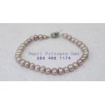 Oval Lavender Pearl Bracelet:สร้อยข้อมือไข่มุกแท้สีม่วง