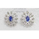 Blue Sapphire Earrings:ต่างหูพลอยไพลิน