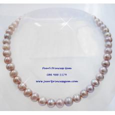 Lavender Pearl Necklace:สร้อยคอไข่มุกแท้สีม่วงลาเวนเดอร์