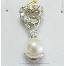 Heart Pearl Pendant:จี้หัวใจไข่มุกแท้(WG)