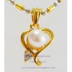 Cute Heart Pearl Pendant:จี้ไข่มุกแท้ทรงหัวใจน่ารัก(YG)หัวใจ